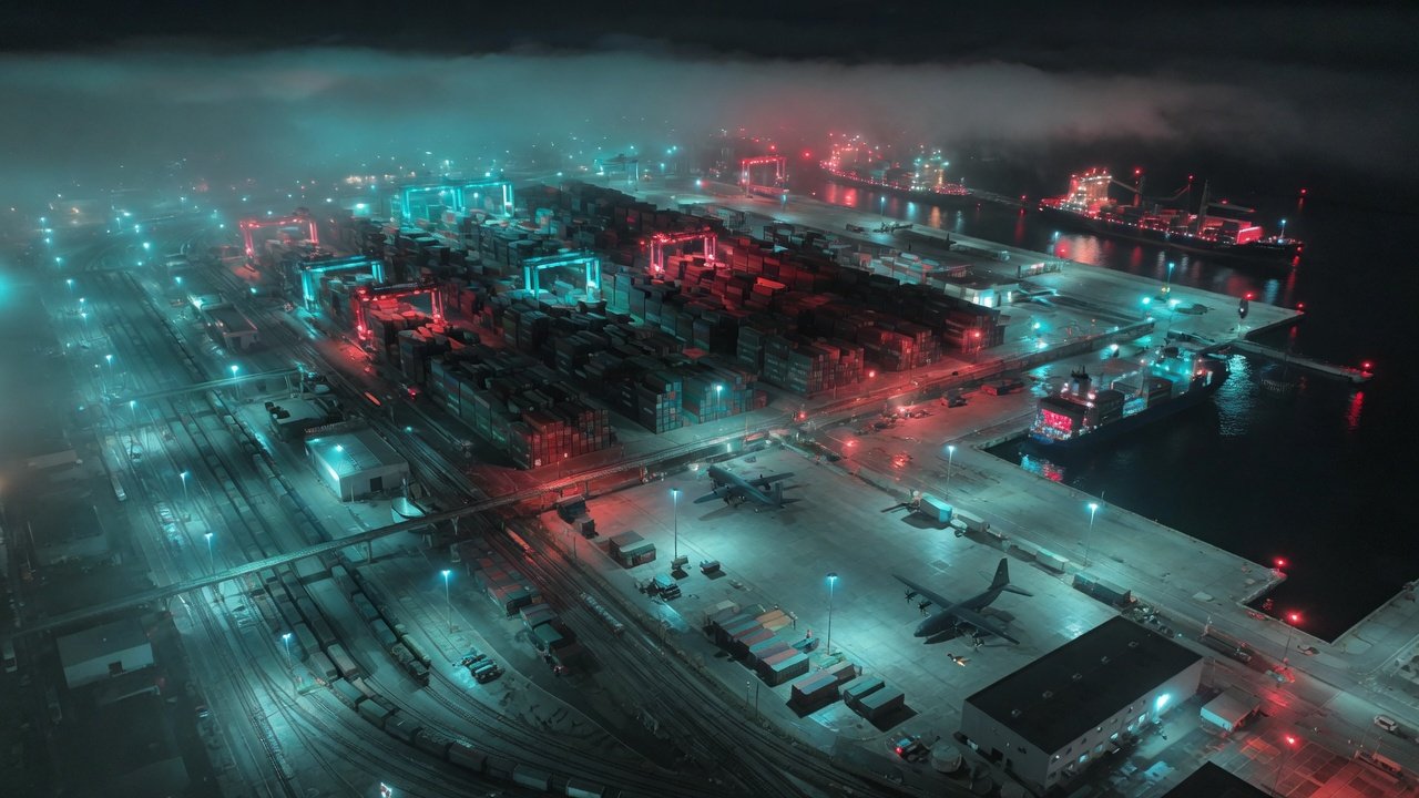 概念视觉 · 联运枢纽夜景